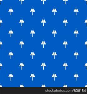 Construction trowel pattern repeat seamless in blue color for any design. Vector geometric illustration. Construction trowel pattern seamless blue