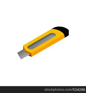 Construction utility knife icon in isometric 3d style on a white background. Construction utility knife icon isometric 3d style
