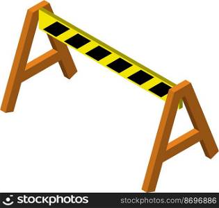 construction zone barrier illustration in 3D isometric style isolated on background