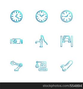 constructions , crane , saw , handpump ,Watch , time , clock , alaram , day , timers , icon, vector, design, flat, collection, style, creative, icons , setting , gear ,