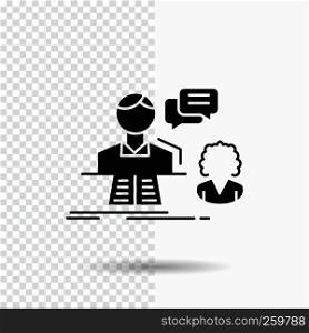 consultation, chat, answer, contact, support Glyph Icon on Transparent Background. Black Icon