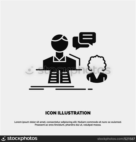 consultation, chat, answer, contact, support Icon. glyph vector gray symbol for UI and UX, website or mobile application. Vector EPS10 Abstract Template background