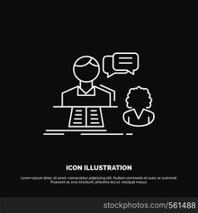 consultation, chat, answer, contact, support Icon. Line vector symbol for UI and UX, website or mobile application. Vector EPS10 Abstract Template background