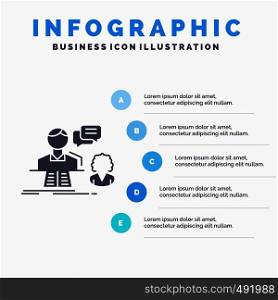 consultation, chat, answer, contact, support Infographics Template for Website and Presentation. GLyph Gray icon with Blue infographic style vector illustration.. Vector EPS10 Abstract Template background