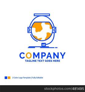 consultation, education, online, e learning, support Blue Yellow Business Logo template. Creative Design Template Place for Tagline.