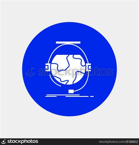 consultation, education, online, e learning, support White Glyph Icon in Circle. Vector Button illustration. Vector EPS10 Abstract Template background