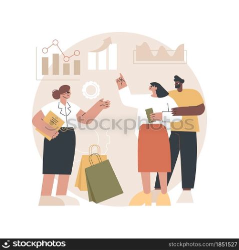 Consultative selling abstract concept vector illustration. Consultative sales approach, selling process, salesman coaching, corporate representative, consultation process, broker abstract metaphor.. Consultative selling abstract concept vector illustration.