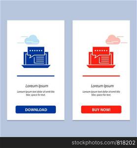 Consulting, Chat, Dialog, Internet, Online, Social Blue and Red Download and Buy Now web Widget Card Template