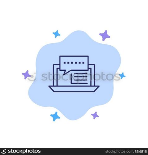Consulting, Chat, Dialog, Internet, Online, Social Blue Icon on Abstract Cloud Background