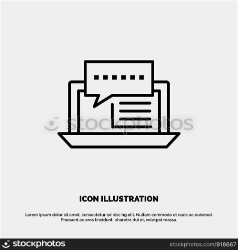 Consulting, Chat, Dialog, Internet, Online, Social Line Icon Vector