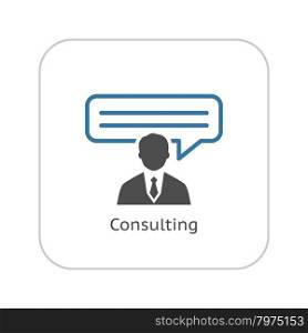 Consulting Icon. Business Concept. Flat Design. Isolated Illustration.. Consulting Icon. Business Concept. Flat Design.