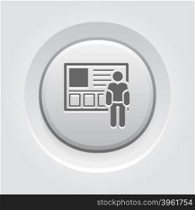 Consulting Service Icon. Business Concept.. Consulting Service Icon. Business Concept. Grey Button Design