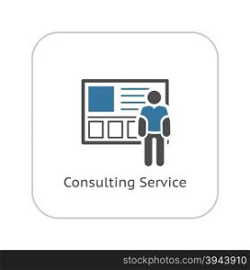 Consulting Service Icon. Business Concept.. Consulting Service Icon. Flat Design. Business Concept. Isolated Illustration.