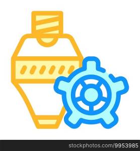 consumables, print head and gear color icon vector. consumables, print head and gear sign. isolated symbol illustration. consumables, print head and gear color icon vector illustration