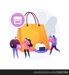 Consumer society abstract concept vector illustration. Consumption of goods and services, compulsive purchase, shopaholic, retail market, customer habits, online retail app abstract metaphor.. Consumer society abstract concept vector illustration.
