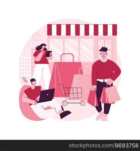 Consumer society abstract concept vector illustration. Consumption of goods and services, compulsive purchase, shopaholic, retail market, customer habits, online retail app abstract metaphor.. Consumer society abstract concept vector illustration.