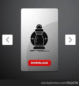 Consumption, cost, expense, lower, reduce Glyph Icon in Carousal Pagination Slider Design & Red Download Button. Vector EPS10 Abstract Template background