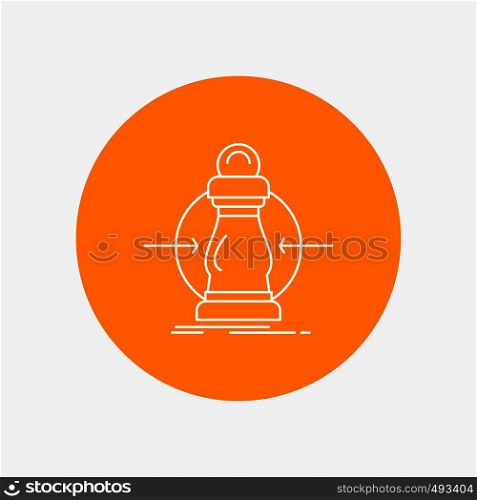 Consumption, cost, expense, lower, reduce White Line Icon in Circle background. vector icon illustration. Vector EPS10 Abstract Template background