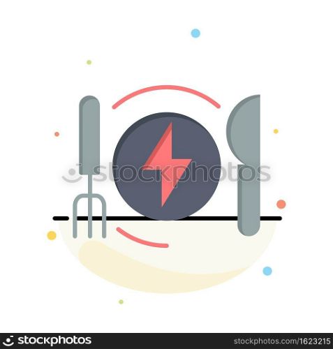Consumption, Energy, Dinner, Hotel Abstract Flat Color Icon Template