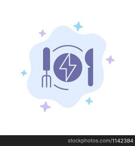Consumption, Energy, Dinner, Hotel Blue Icon on Abstract Cloud Background