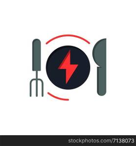 Consumption, Energy, Dinner, Hotel Flat Color Icon. Vector icon banner Template