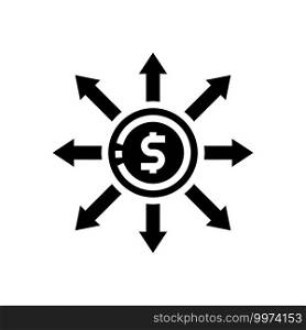 consumption money glyph icon vector. consumption money sign. isolated contour symbol black illustration. consumption money glyph icon vector illustration