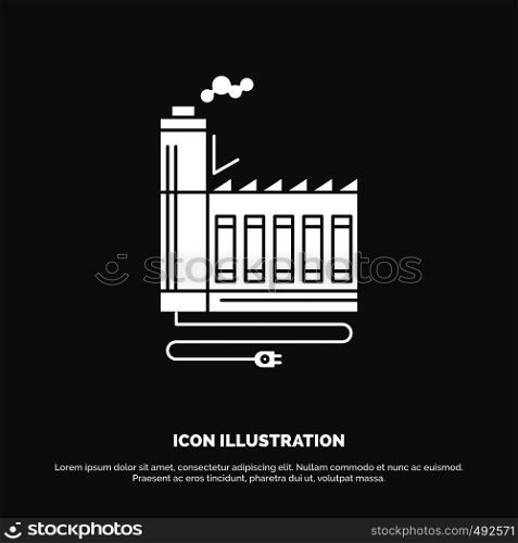 Consumption, resource, energy, factory, manufacturing Icon. glyph vector symbol for UI and UX, website or mobile application. Vector EPS10 Abstract Template background