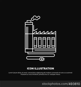 Consumption, resource, energy, factory, manufacturing Icon. Line vector symbol for UI and UX, website or mobile application. Vector EPS10 Abstract Template background