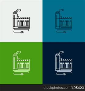 Consumption, resource, energy, factory, manufacturing Icon Over Various Background. Line style design, designed for web and app. Eps 10 vector illustration. Vector EPS10 Abstract Template background