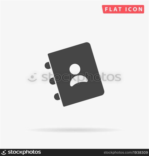 Contact Book flat vector icon. Hand drawn style design illustrations.. Contact Book flat vector icon