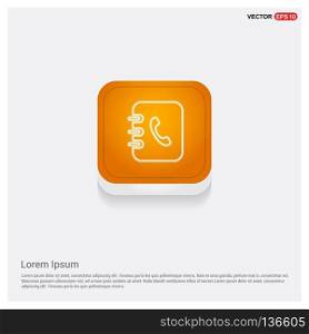 Contact book icon Orange Abstract Web Button - Free vector icon