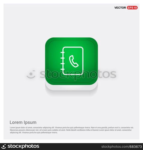 Contact book iconGreen Web Button - Free vector icon