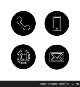 Contact buttons set - email envelope phone mobile vector image