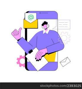 Contact center abstract concept vector illustration. Customer service point, customer relationship management, market research, user support and telemarketing, receiving enquiry abstract metaphor.. Contact center abstract concept vector illustration.