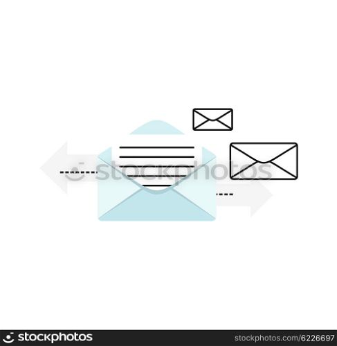 Contact Concept Message. Contact concept message. Conceptual banner envelope contacts and message. Incoming and outbox alerts. Digital communication dialogue and correspondence. Vector illustration