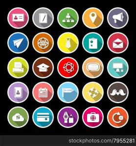 Contact connection flat icons with long shadow, stock vector