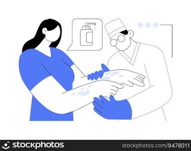 Contact dermatitis abstract concept vector illustration. Dermatologist treats patient with itchy rash, allergic reaction, medicine industry, skin care treatment, urticaria idea abstract metaphor.. Contact dermatitis abstract concept vector illustration.
