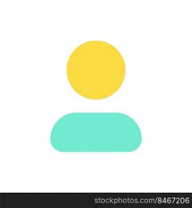 Contact flat color ui icon. Address book management. Profile page. User name and phone number. Simple filled element for mobile app. Colorful solid pictogram. Vector isolated RGB illustration. Contact flat color ui icon