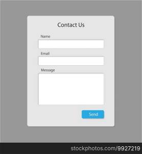 Contact form page template isolated . Template for your design. Contact form page
