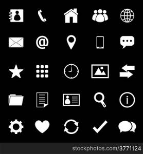 Contact icons on black background, stock vector