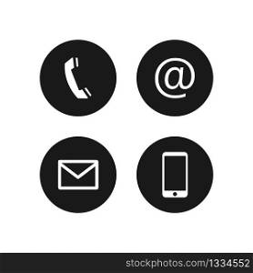 Contact icons set. Contact symbols isolated on white background. Vector EPS 10