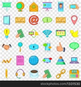 Contact info icons set. Cartoon style of 36 contact info vector icons for web for any design. Contact info icons set, cartoon style
