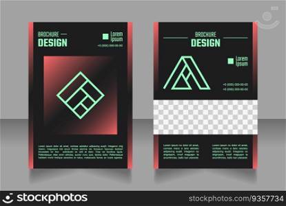 Contact info of company blank brochure design. Template set with copy space for text. Premade corporate reports collection. Editable 2 paper pages. Teco Light, Semibold, Arial Regular fonts used. Contact info of company blank brochure design
