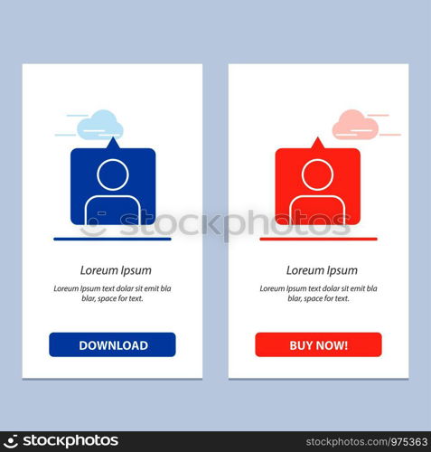 Contact, Instagram, Sets Blue and Red Download and Buy Now web Widget Card Template