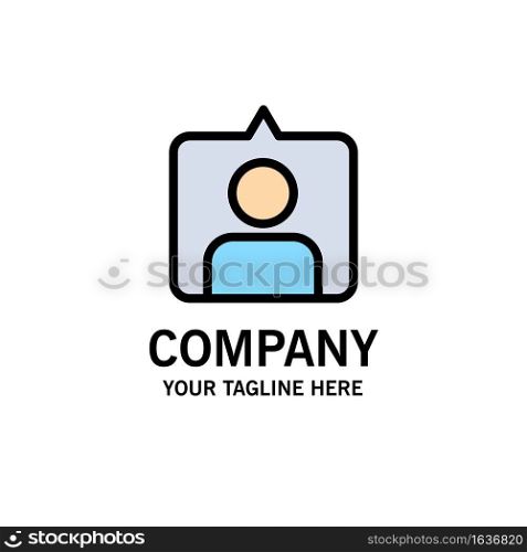 Contact, Instagram, Sets Business Logo Template. Flat Color
