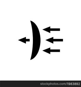 Contact Lens Light Transmission, Dispersion. Flat Vector Icon illustration. Simple black symbol on white background. Contact Lens Light Transmission sign design template for web and mobile UI element. Contact Lens Light Transmission, Dispersion Flat Vector Icon