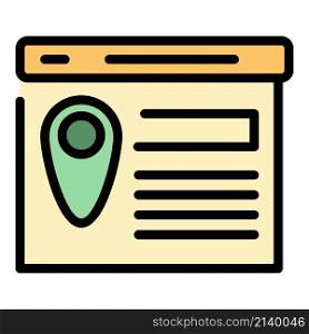 Contact location icon. Outline contact location vector icon color flat isolated. Contact location icon color outline vector