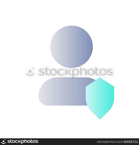 Contact under protection flat gradient color ui icon. Access to personal information. Address book. Simple filled pictogram. GUI, UX design for mobile application. Vector isolated RGB illustration. Contact under protection flat gradient color ui icon