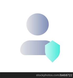 Contact under protection flat gradient color ui icon. Access to personal information. Address book. Simple filled pictogram. GUI, UX design for mobile application. Vector isolated RGB illustration. Contact under protection flat gradient color ui icon
