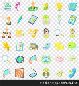 Contact us icons set. Cartoon style of 36 contact us vector icons for web for any design. Contact us icons set, cartoon style
